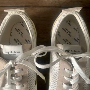 Rag & Bone cream sneakers with beautiful yellow accent stripe. Size 39.